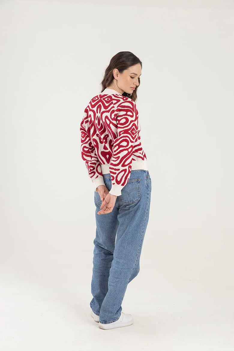 Cárdigan Like Zebra Rojo