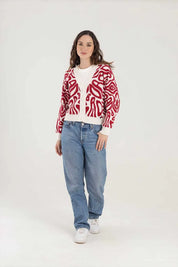 Cárdigan Like Zebra Rojo