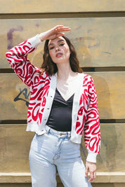 Cárdigan Like Zebra Rojo